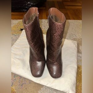 Comfort Form Brown Snakeskin Ankle Boots